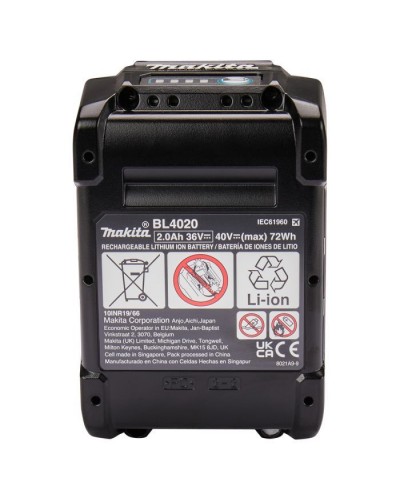 Акумулятор до електроінструменту Makita XGT 40В Max, 2 Аг BL4020 (191L29-0)