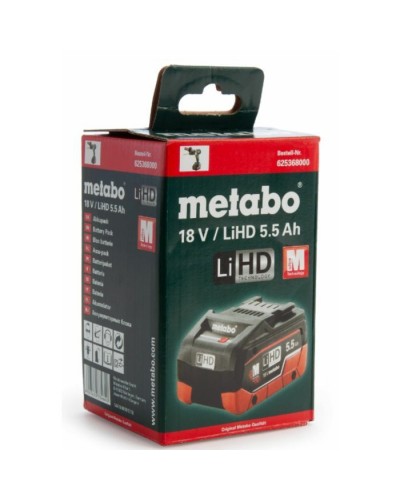 Акумулятор до електроінструменту Metabo LIHD 18V, 5.5Ah, 0.98кг (625368000)