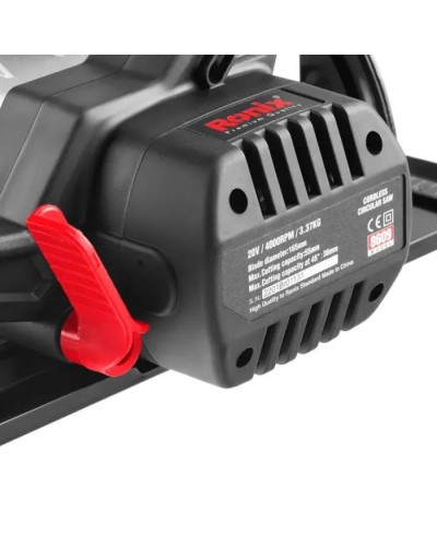 Дискова пила Ronix циркулярна 20Вт, 165мм, 4Ah x 2 (8609)