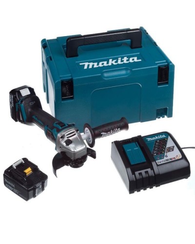 Шліфувальна машина Makita LXT, 5Аг х 2шт, Makpac, 125 мм (DGA504RTJ)