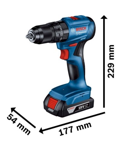 Шуруповерт Bosch GSB 185-LI, 2х2.0 Ah, ЗП GAL 18V-20, кейс (0.601.9K3.100)