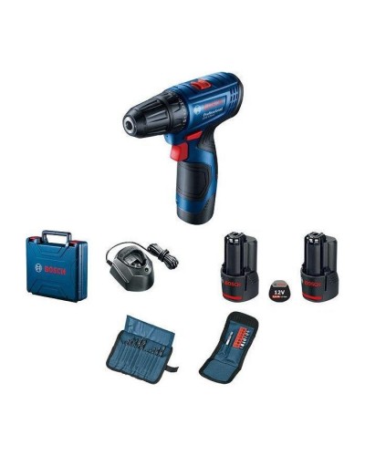 Шуруповерт Bosch GSR 120-LI, 2х2Ач, набір біт 11од і свердел 12од. (0.601.9G8.002)