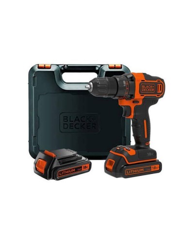 Шуруповерт Black&Decker 18 В, 1.5Ah, 40 Нм, 360-1400 об/хв, кейс (BDCDD186KB)