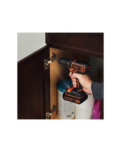 Шуруповерт Black&Decker 18 В, 1.5Ah, 40 Нм, 360-1400 об/хв, кейс (BDCDD186KB)