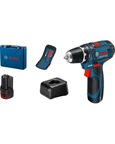 Шуруповерт Bosch GSR 12V-15 12В, 2х2А/год, 15-30Нм, 0-400/400-1300об/хв, набір 10 біт, кейс (0.601.868.10G)