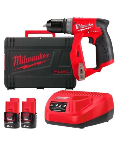 Шуруповерт Milwaukee M12 FDDXKIT-202X, 34 Нм, 2x2Аг, 4 насадки, кейс (4933464979)