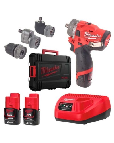 Шуруповерт Milwaukee M12 FPDXKIT-202X, 44Нм, 2x2Аг, 2 насадки, кейс (4933464138)