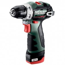 Шуруповерт Metabo PowerMaxx BS BL 12V, 2х2.0Ah, 20·38Нм, 0-400·0-1500об/хв, 0.8кг (601721500)