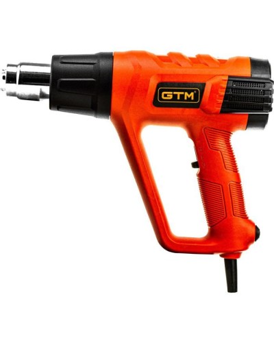 Будівельний фен GTM HG2000EM, 2000Вт, 80-600С, 300/500л/хв, LCD-дисплей (HG2000EM)