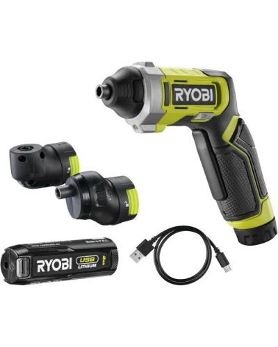 Викрутка акумуляторна Ryobi RSD4-120TA2, USB Lithium, 4V, 1х2Ah, 5Нм, 200об/хв, 2 насадки ,10 біт, кейс (5133006211)