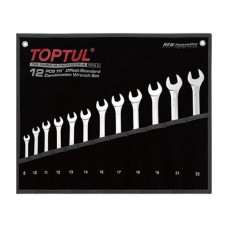 Ключ Toptul комбінований (кут 75 °) 12шт. 8-22мм (чорний чохол) (GPAN1201)