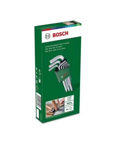 Ключ Bosch шестигранний, набір 9шт, кулястий наконечник (1.600.A02.BX9)