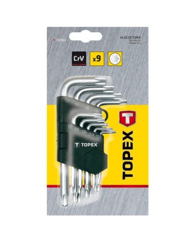 Набір інструментів Topex ключі шестигранні Torx T10-T50, набір 9 шт.*1 уп. (35D960)