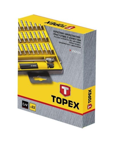 Набір інструментів Topex насадки прецизійні з тримачем, (під викрутку) 32 шт. * 1 (39D555)