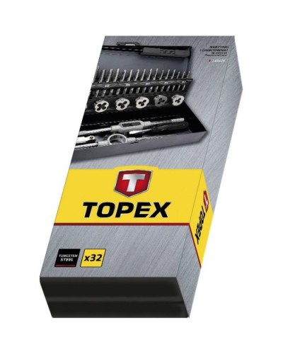 Набір інструментів Topex плашек и метчиков, M3 - M12, 32 шт (14A426)
