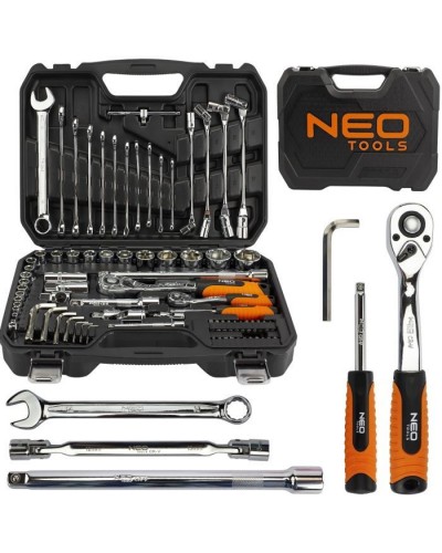 Набір інструментів Neo Tools 1/2", 1/4", CrV, 77 шт. (08-915)