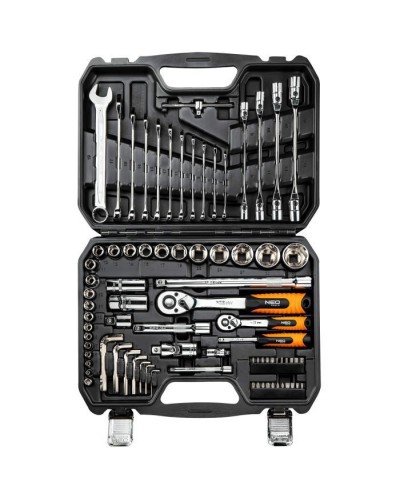 Набір інструментів Neo Tools 1/2", 1/4", CrV, 77 шт. (08-915)