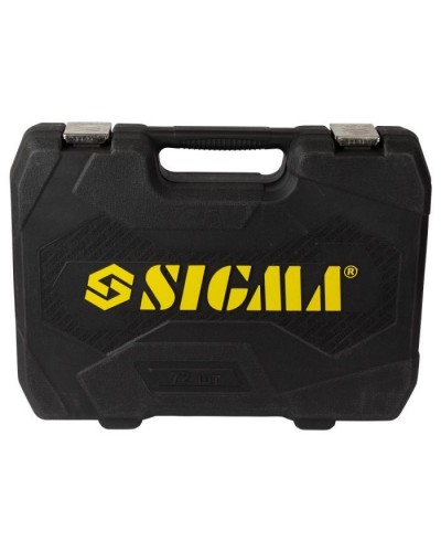 Набір інструментів Sigma насадок торцевих та біт 1/4", 1/2" 72шт CrV mid (6003741)