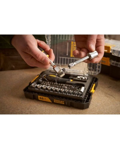 Набір інструментів Stanley FatMax Maxi Drive торцевих 1/4", шестигранний, 48 шт., кейс (FMMT98101-0)