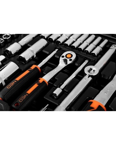 Набір інструментів Neo Tools 110шт, 1/2", 1/4", CrV, кейс (10-066)