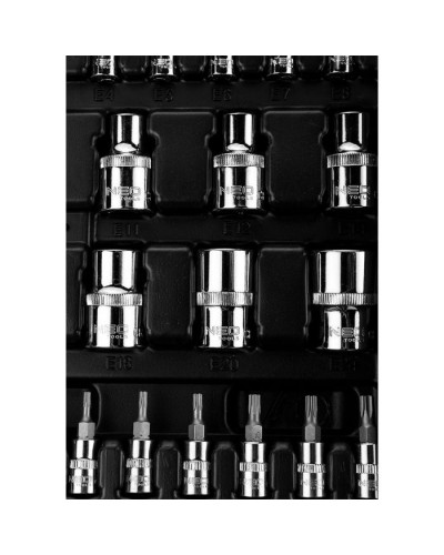 Набір інструментів Neo Tools 110шт, 1/2", 1/4", CrV, кейс (10-066)
