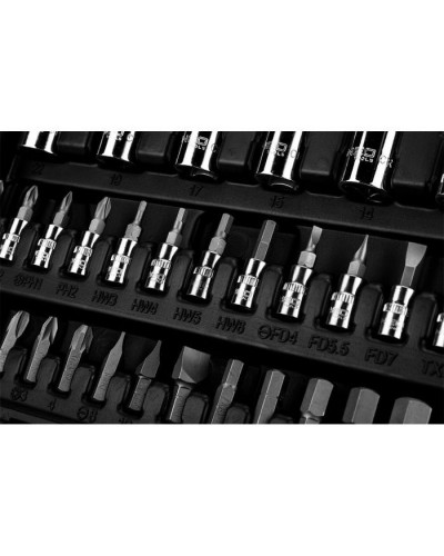 Набір інструментів Neo Tools 110шт, 1/2", 1/4", CrV, кейс (10-066)