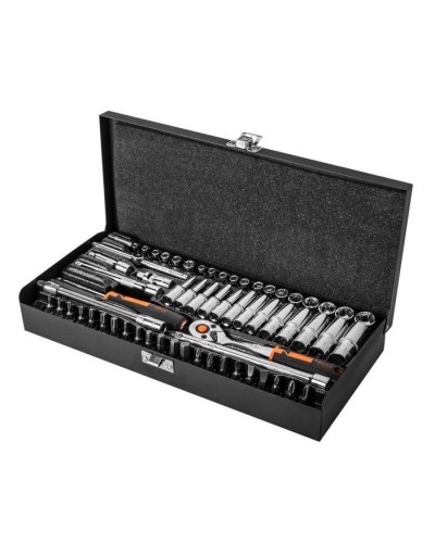 Набір інструментів Neo Tools 63шт, 1/4", CrV, металевий кейс (10-008)