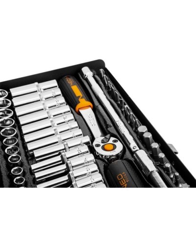 Набір інструментів Neo Tools 63шт, 1/4", CrV, металевий кейс (10-008)