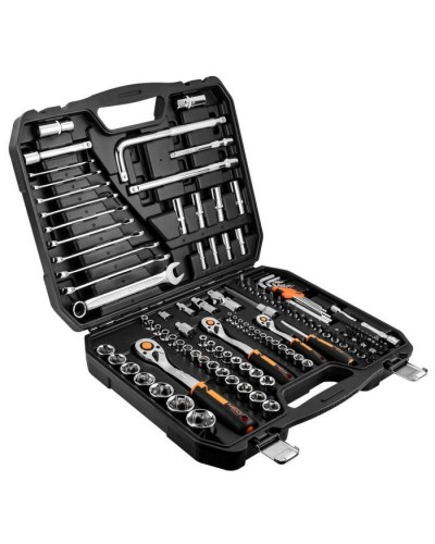 Набір інструментів Neo Tools 126шт, 1/2", 1/4", 3/8", CrV, кейс (10-070)