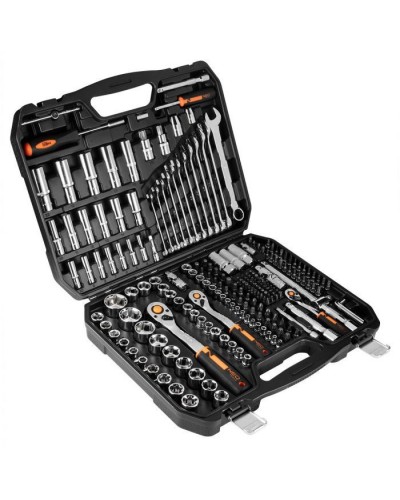 Набір інструментів Neo Tools 219шт, 1/2", 1/4", 3/8", CrV, кейс (10-076)