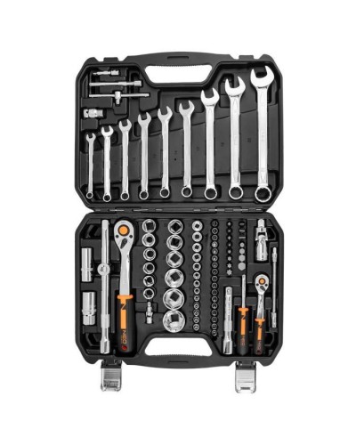 Набір інструментів Neo Tools 82шт, 1/2", 1/4", CrV, eco кейс (10-058)