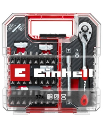 Набір інструментів Einhell біт і головок, 1/4" 4-13мм, 37шт, кейс (109022)