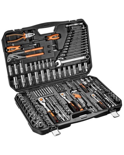 Набір інструментів Neo Tools 233шт, 1/2", 1/4", 3/8", CrV, кейс (10-078)