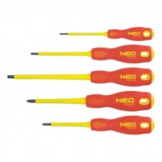 Набір викруток Neo Tools шліцева (1000 В), набір 5 шт (04-220)