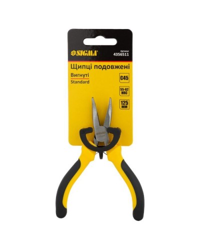 Плоскогубці Sigma довгогубці вигнуті 125мм Standard (4356511) (4356511)