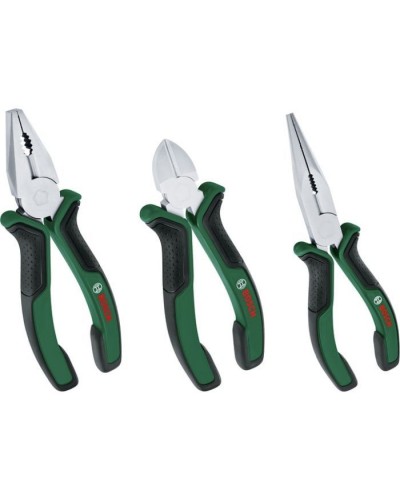 Плоскогубці Bosch набір 3 шт, комбіновані, подовжені, бокорізи (1.600.A02.C0S)