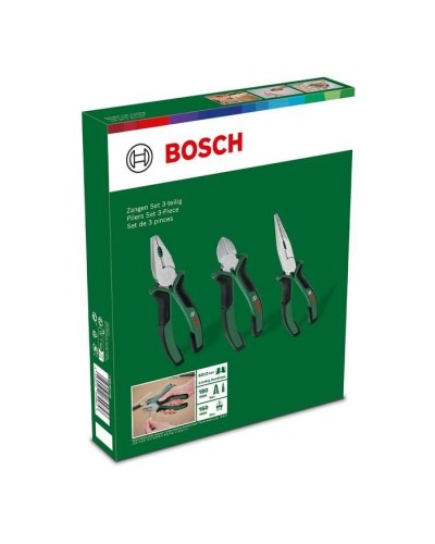 Плоскогубці Bosch набір 3 шт, комбіновані, подовжені, бокорізи (1.600.A02.C0S)