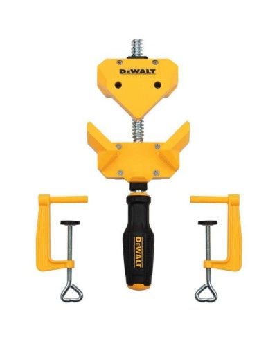 Струбцина DeWALT кутова, великого зусилля + 2 струбцини для кріплення до столу (DWHT83853-0)