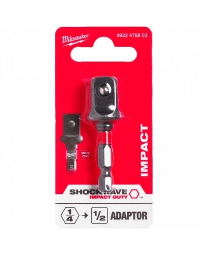 Адаптер для інструменту Milwaukee ShW 1/4"HEX - 1/2" квадратний хвостовик (4932478803)