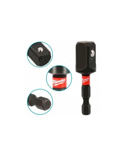 Адаптер для інструменту Milwaukee ShW з 1/4"HEX на 1/4" квадратный хвостовик (4932471826)