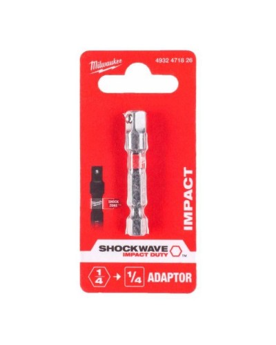 Адаптер для інструменту Milwaukee ShW з 1/4"HEX на 1/4" квадратный хвостовик (4932471826)