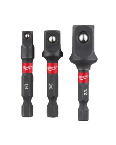 Адаптер для інструменту Milwaukee 1/4" HEX на квадрати 1/4", 3/8", 1/2" (4932479228)