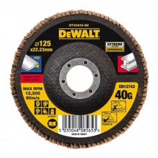Круг зачистний DeWALT пелюстковий INOX Extreme, метал, 125x22.23 мм, G 40 мкм (DT30602)
