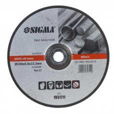 Круг зачистний Sigma по металу 230x6.0x22.2мм, 6600об/хв (1931711)
