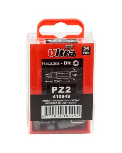 Набір біт Ultra PZ2x25мм 1/4" 25шт S2 (4010502)
