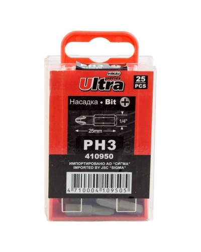 Набір біт Ultra PН3x25мм 1/4" 25шт S2 (4010302)