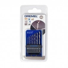 Набір свердл Dremel по металу 628, 7шт., 0.8,1.2,1.6,2.0,2.4,2.8,3.0 мм, HSS (2.615.062.832)