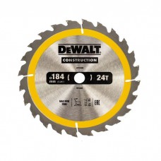 Диск пильний DeWALT CONSTRUCTION, 184 х 16 мм, 24z (ATB), 16 градусів (DT1939)