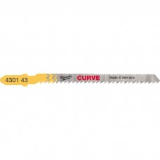 Полотно Milwaukee для лобзика Curve, 75мм/ крок зуба 2,5мм, 5шт, фігурний різ, деревина (4932430143)