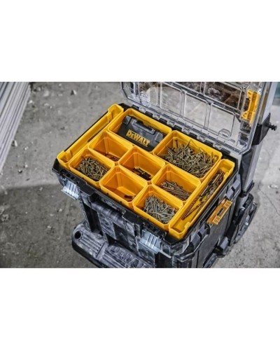 Ящик для інструментів DeWALT TSTAK, прозора кришка, 10 чашок, IP54 (DWST82968-1)